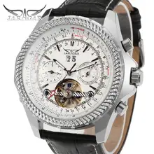 

Men's Watch New Fashion Wheels Tourbillon Best Gift Genuine Leather Strap Casual Wristwatch Color White JAG070M3S1