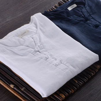 

Chinese style Italy brand linen shirts men white solid men shirt summer short sleeve flax shirts mens fashion casual mens shirt