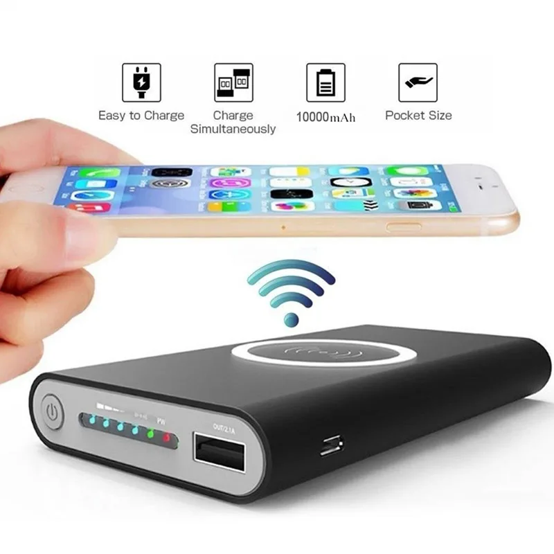 

Wireless Power Bank Large Capacity For IPhone X Xs MAX XR 8 Mobile Charger For Samsung S8 S9 Note 9 Fast Charger Switching 2019