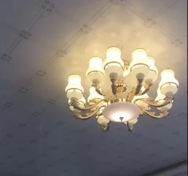 12 lights Европейский стиль гостиная потолочный светильник простой европейский цинковый сплав дома светодиодный потолок лампы зал спальня столовая освещение Светильник для кухни лампа для люстры Подвесные светильники - Цвет корпуса: 12 lights