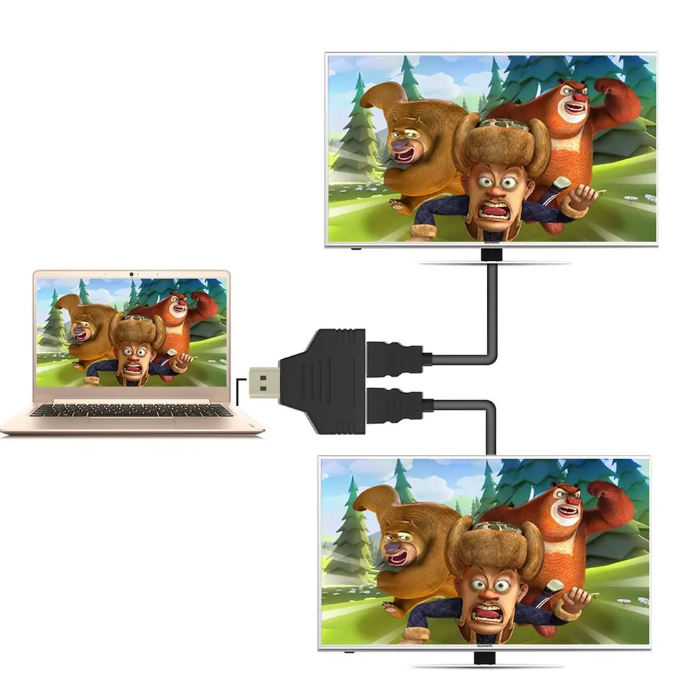 1080p 1 в 2 Переходник HDMI разветвитель папа-2 Женский Onversion Head Adapter