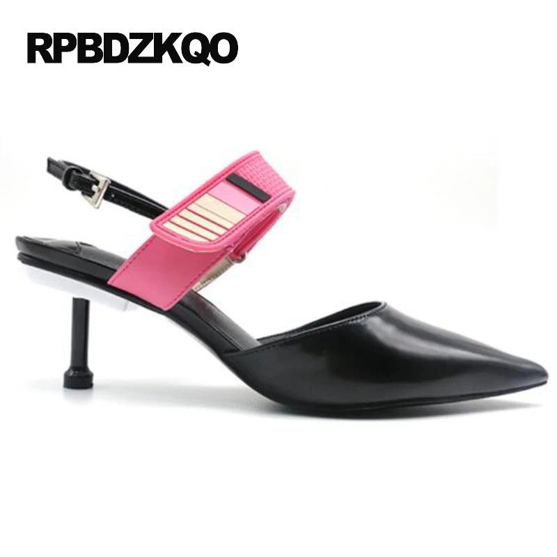 средний Указательный палец маленький размер классический Slingback низкий насосы