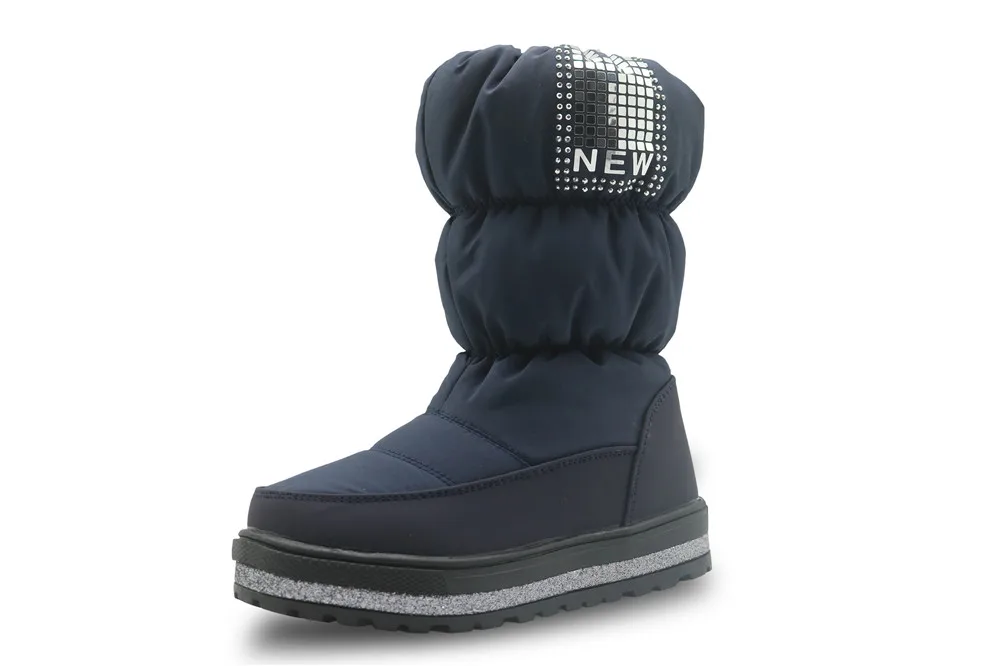 Apakowa/зимние ботинки для девочек; теплая детская обувь с шерстяной подкладкой; водонепроницаемые плюшевые зимние ботинки для девочек; нескользящие ботинки для девочек