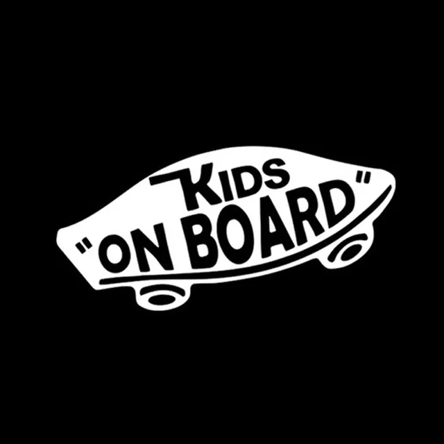 19 8cm Kids On Board Baby On Board Warning Sticker Decals Skateboard Motorcycle Car Stickers Black Silver C1 0002 Kids On Board Baby On Boardon Board Aliexpress