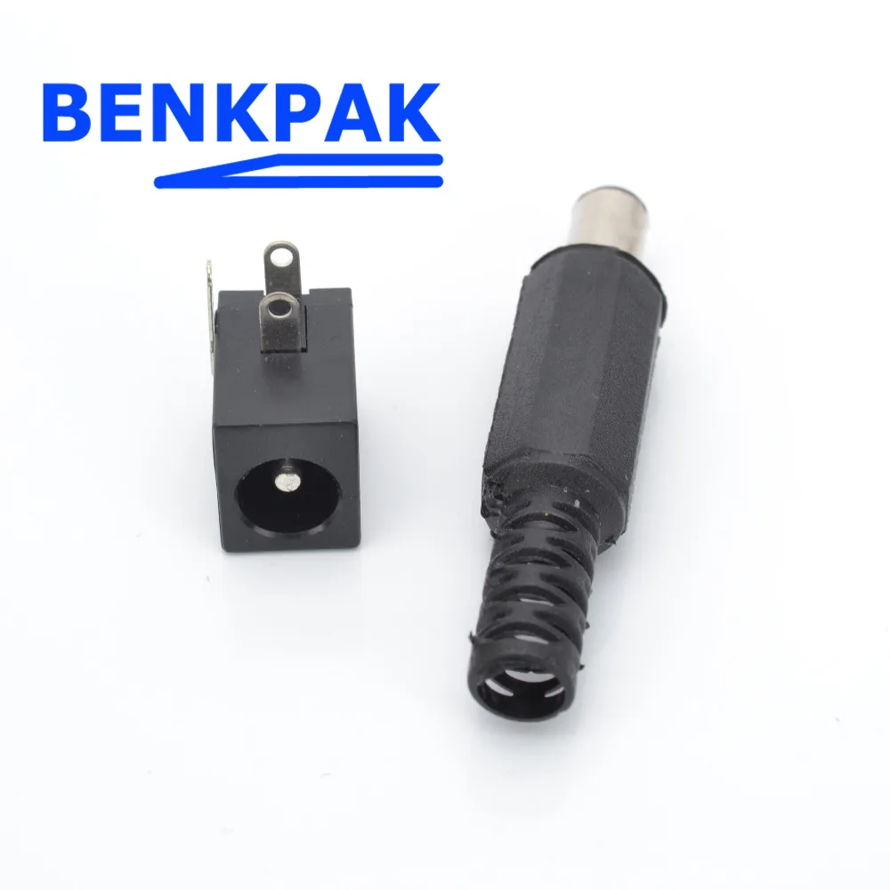 10pcs 5.5X2.1mm DC Power Female Plug Jack + Male Plug Jack Socket Adapter Connector
