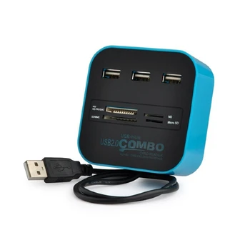 

COMBO Multi-function USB2.0 Card Reader with HUB Splitter SD Hub