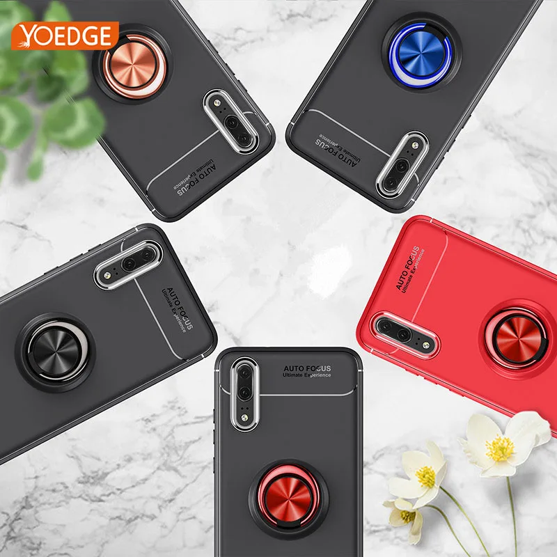 

Case Luxury Magnetic Car Holder for Huawei P20 lite P20 360 Rotating Finger Ring For Huawei P20 Pro Phone Silicone TPU Cover