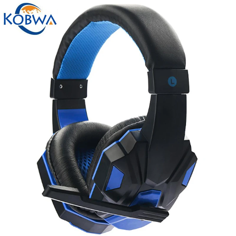 

Kobwa Hot USB 3.5mm Surround Stereo Gaming Headset Headband Noise Canceling Headphone with Mic Volume Control For PC