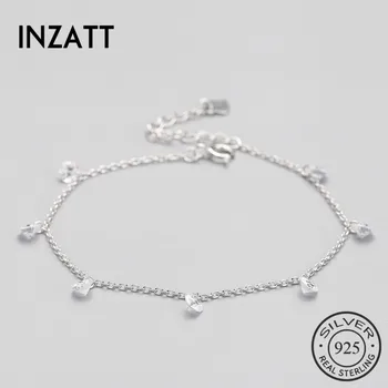 

INZATT Classic Minimalist Crystal Water Drop Bracelet For Women Wedding Party Charm 925 sterling Silver Fine Jewelry 2018 Gift