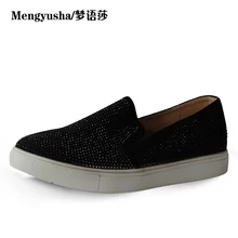 Mengyusha2018 Весна и осень Алмаз обувь на плоской подошве на платформе без застежки любовник обувь