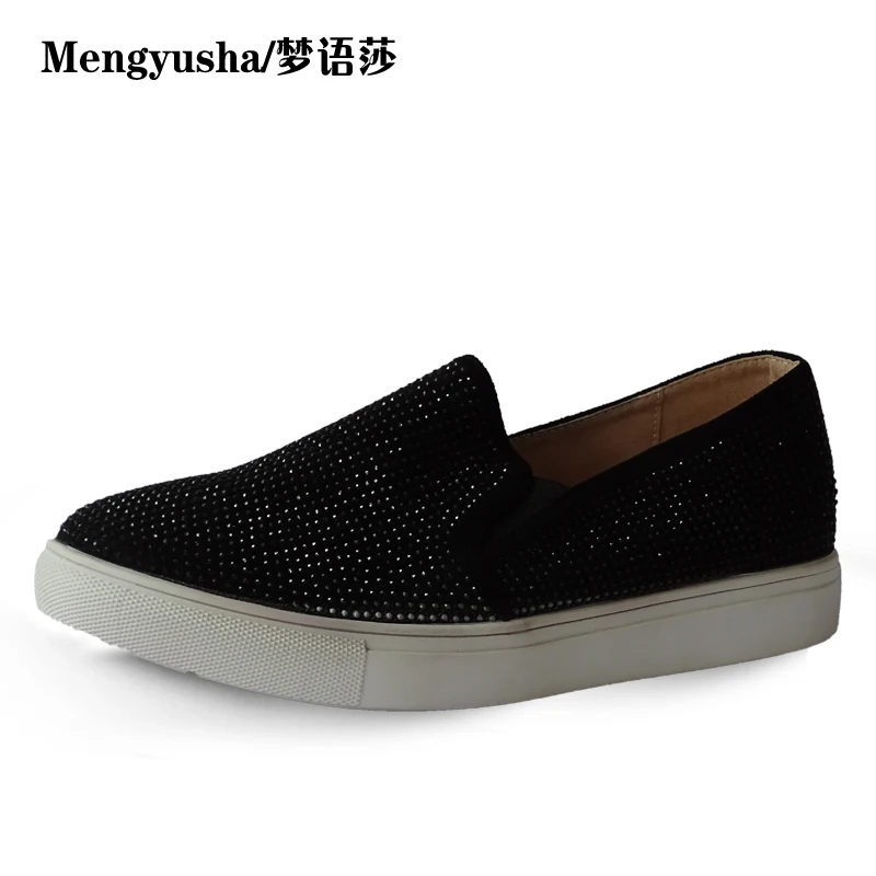

Mengyusha2018 spring and autumn new diamond flat bottom platform lazy lover shoes