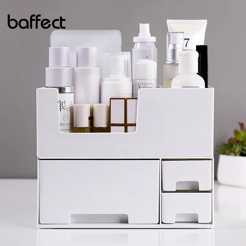 

Multi-grid Large Capacity Makeup Organizer Office Organizer Box Cosmetic Plastic Storage Box Desk Bathroom Cosmetic Storage Case