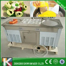 SUS thailand rolled fried ice cream machine/roll fried ice cream machine(2+10)