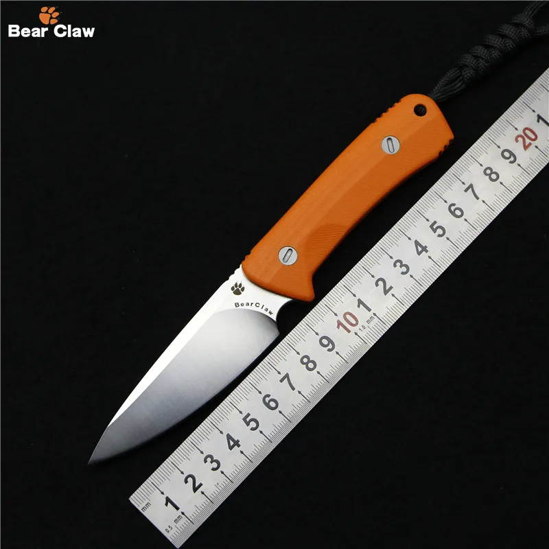 Bear claw Nettle fixed blade knife D2 steel G10 handle outdoor hunting survival pocket kitchen fruit knives practical edc tools stainless steel fixed blade knife fruit knife outdoor survival knife pocket tools edc knives nylon sheath