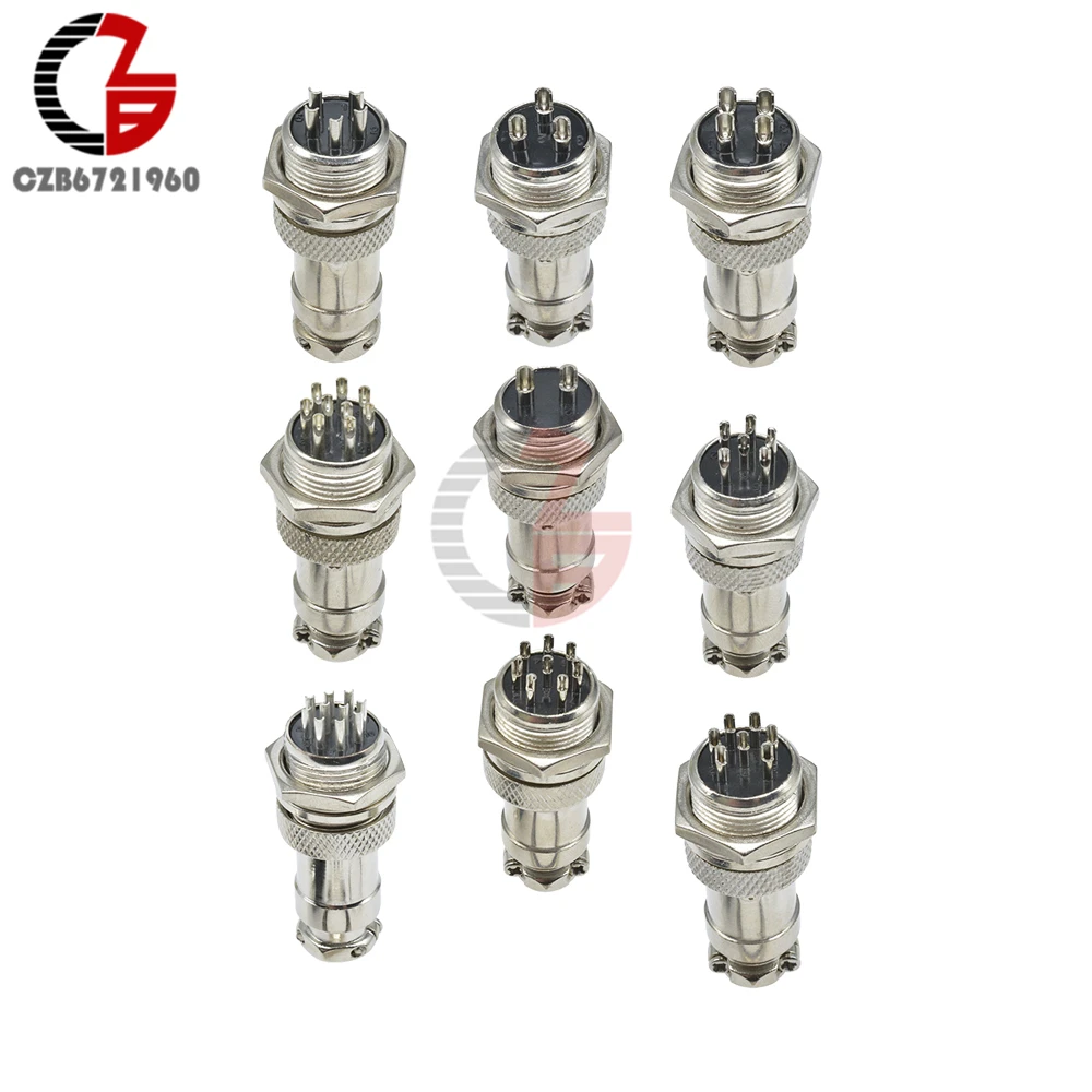 1Pair GX16 2-10Pin Female Male Aviation Connector Plug Circular Socket Metal