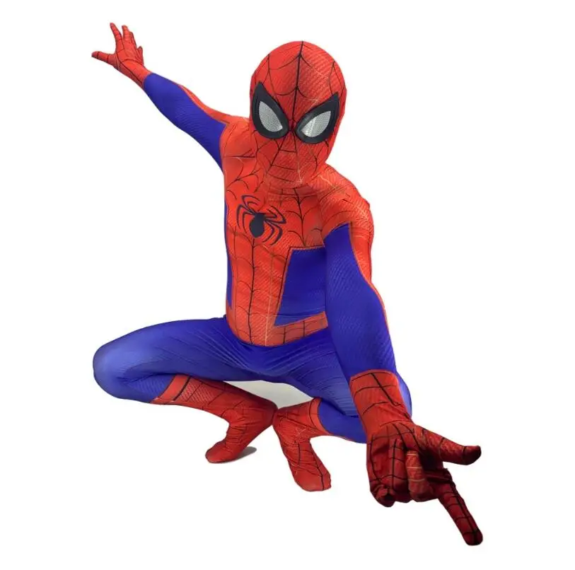 

2019 High quality Adult Men Kids Spiderman Cosplay Costume Zentai Spider Man Superhero Pattern Bodysuit Suit Jumpsuits