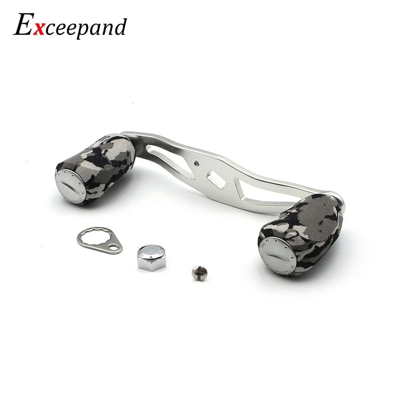 

Exceepand Gray and Black Camo Fishing Reel Handle for Abu Garcia Daiwa Low Profile Bastcaster Reel Grips