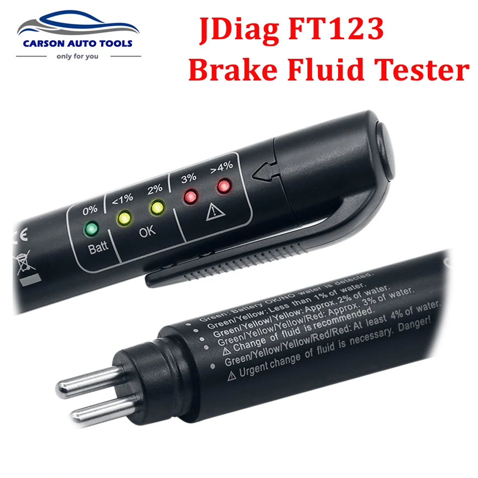 

Original JDiag FT123 Digital Testing Tool Car Brake Fluid Tester with 5 LED For DOT3/DOT4 Mini Pen Auto Diagnostic Tool