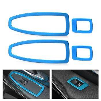 

DWCX Hotsale New Blue Car Interior Refit Door Window Switch Panel Trim Cover Fit For BMW 3 Series F30 320 328 2013 2014 2015