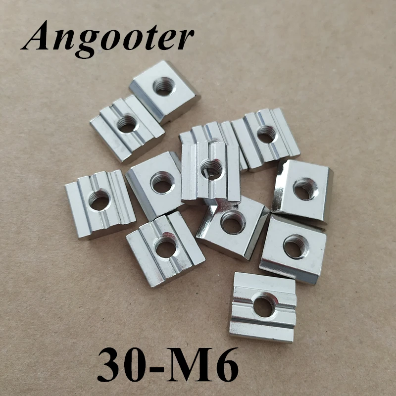 50pcs M6 T Nut 30 M6 T Square Block Nuts Sliding Hammer Nuts for 3030