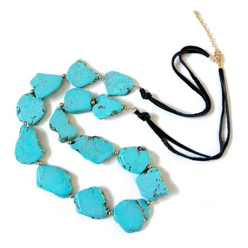 

Free Shipping New Natural Stone Long Pendant Hand Making More Colors Necklace