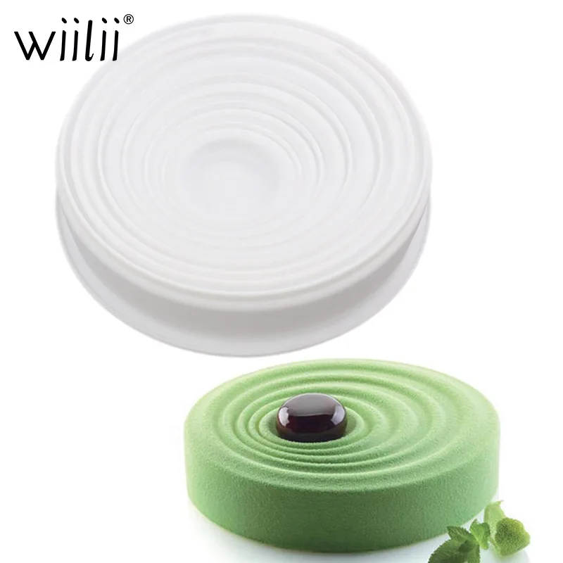 

White Circular Ripple Shape Silicone Non-Stick Cake Pan Cheese Chiffon Pastry Truffle Bread Baking Mold