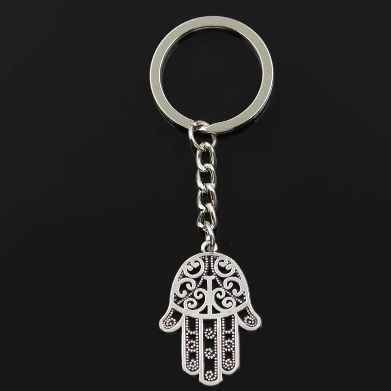 New Keychain 35x24mm hamsa palm protection Pendants DIY Men Car Key