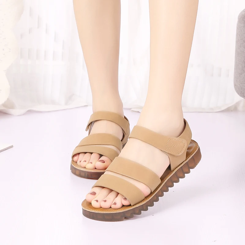 

HEE GRAND 2019 New Summer Platform Sandals Women Back Strap Gladiator Slip On Round Toe Creepers Lady Casual Flat Shoes XWZ5377