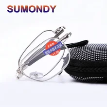 SUMONDY небьющиеся стеклянные линзы складное стекло для чтения es для мужчин и женщин Высококачественная оправа из сплава для пресбиопии стекло для глаз es& чехол UR06