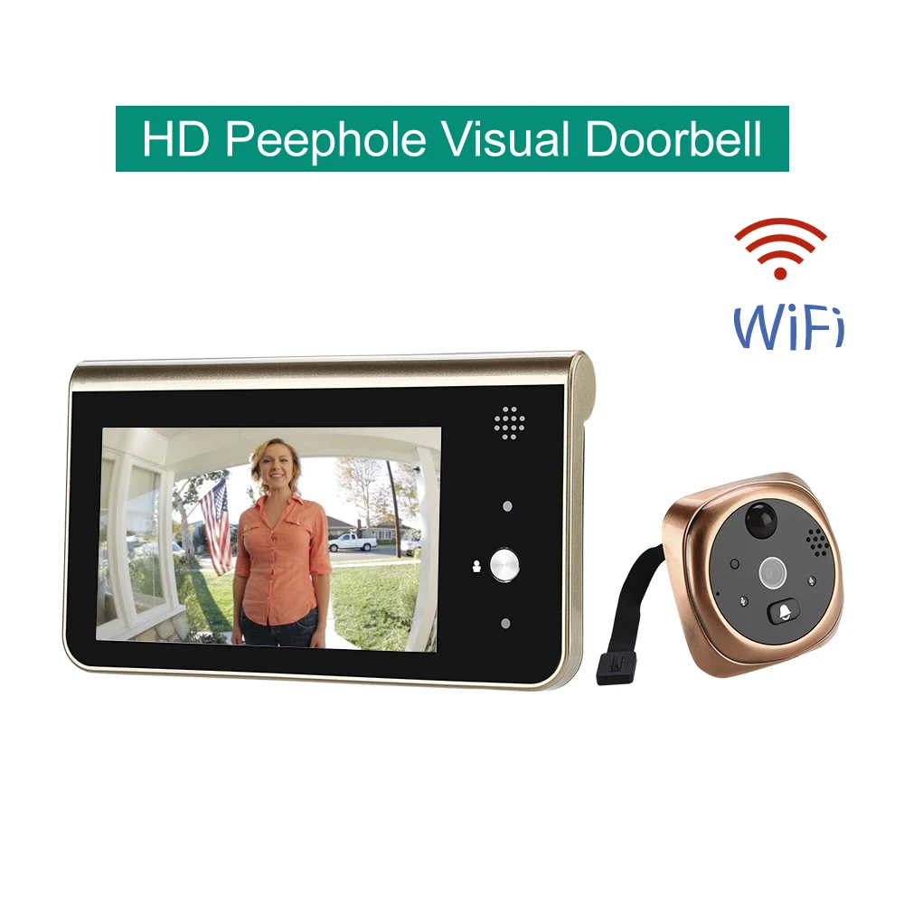 

Smart Video Eyes Doorbell Monitor Door Peephole PIR Motion Detection deurbel met camera wifi wireless doorbell with camera