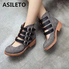 ASILETO/Женская обувь на плоской подошве; большие размеры; обувь с пряжкой; Женская обувь в винтажном стиле; кожаная обувь на Плоском Каблуке; летняя повседневная обувь на молнии; Цвет Черный; gladaitor zapatos