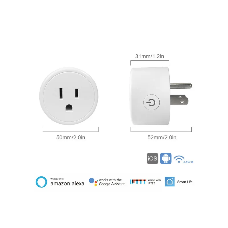  Frankever Mini Eua Plugue Wi-fi com Protetor contra Surtos Tomada Inteligente de Controle de Voz Trabalhar com Alexa Inicial do Google App Tuya - Image 4
