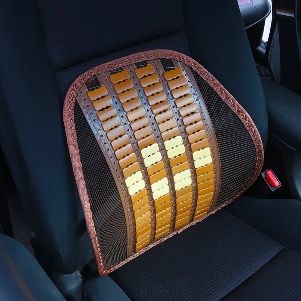 Автомобильное кресло, массажная поддержка для поясницы, поясная подушка, сетчатая вентиляция, подушка для автомобиля, офиса, дома, аксессуары для интерьера - Название цвета: Bamboo brown