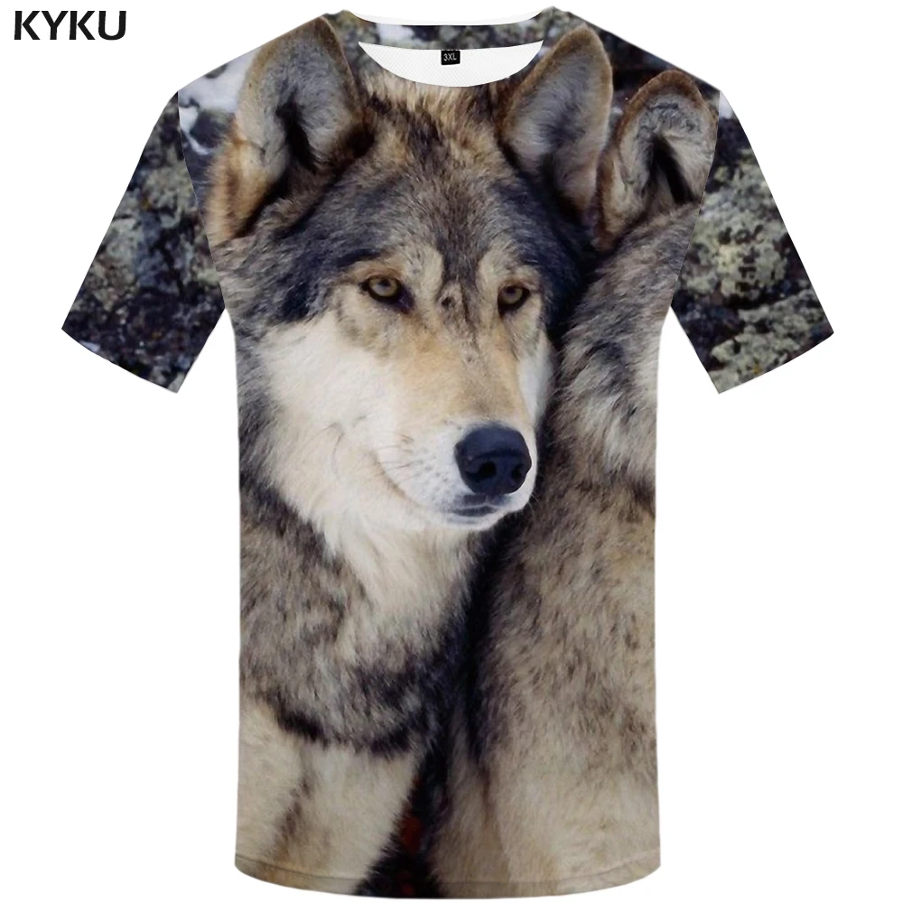 KYKU Brand Wolf Shirt Funny T Shirts 3d T Shirt Men Clothes Animal T-shirt Short Sleeve Mens Clothing Summer 2018 Casual Wear KYKU Brand Wolf Shirt Funny T Shirts 3d T Shirt Men Clothes Animal T-shirt Short Sleeve Mens Clothing Summer 2018 Casual Wear