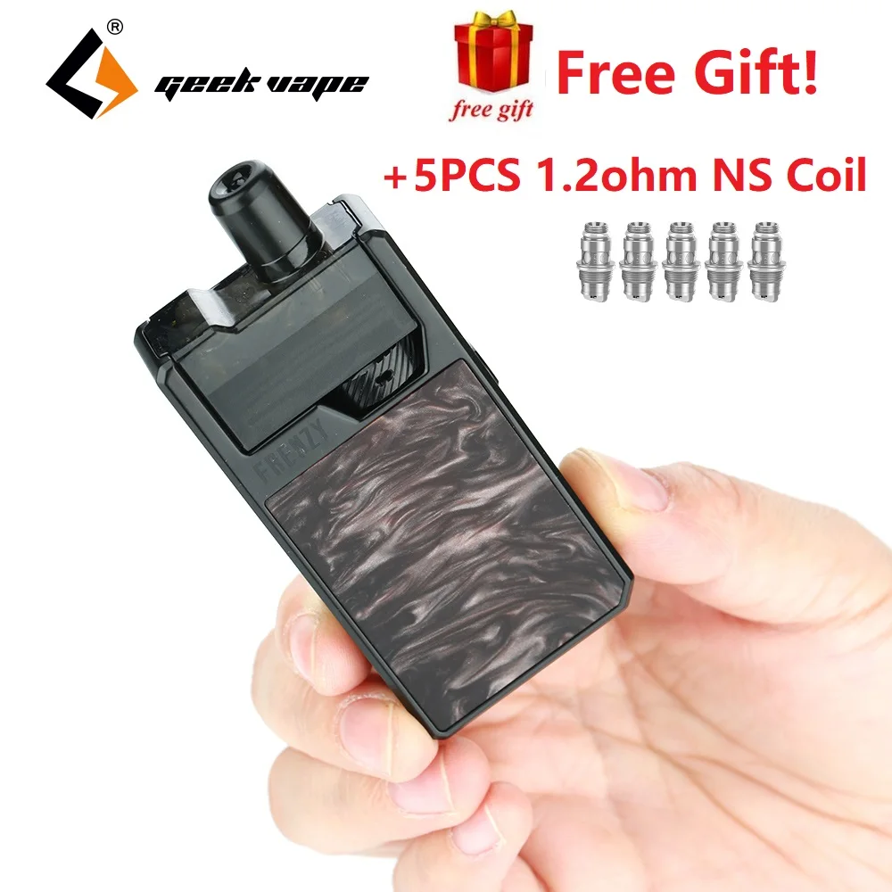 

Free NS Coil !!! Original GeekVape Frenzy Pod Kit w/ 950mAh Built-in Battery & AS Micro Chipset E-cig Vape Kit VS Drag 2/ Shogun