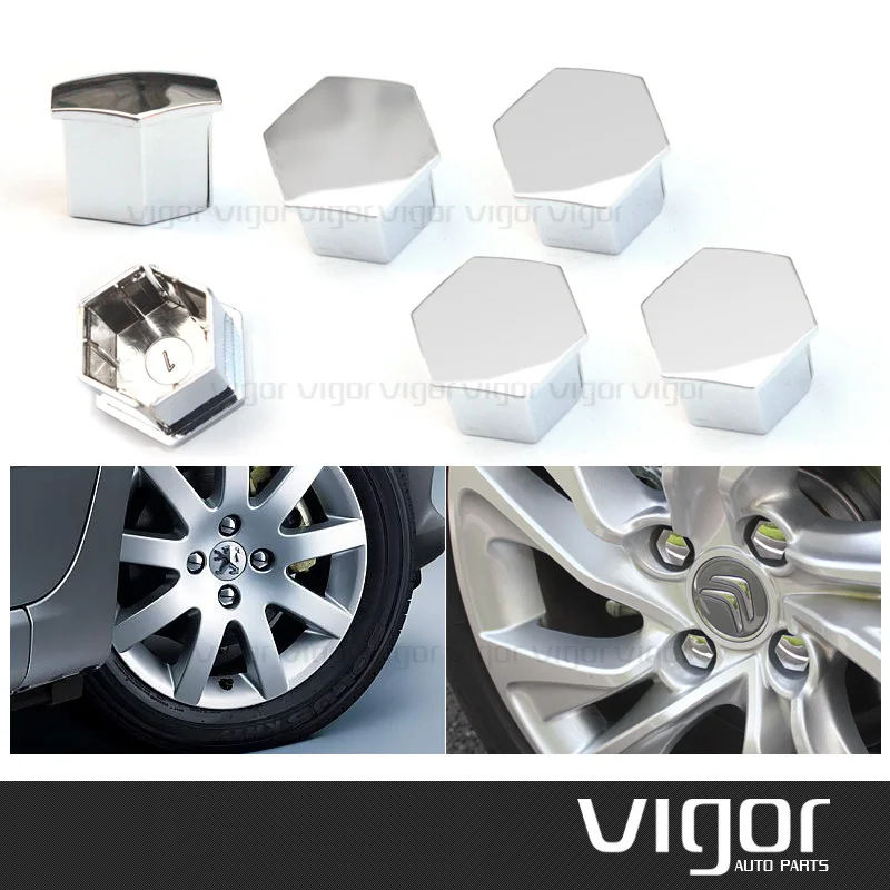 20pcs/lot Car Wheel Hub nuts Screw Cover Caps Decor for Peugeot 207 301