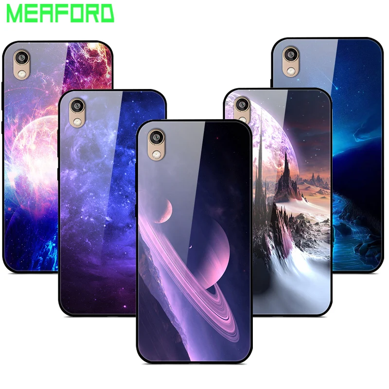 

Honor 8S Case For Huawei Honor 8S Cover Tempered Glass Planet Space Cover Glass Back Case for Huawei Honor 8S 8 S KSE-LX9 Cover