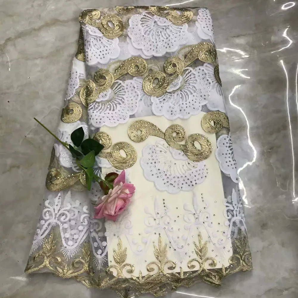 

2019 African Laces Fabrics Embroidered nigerian Guipure French cord Lace Fabric High-quality rose African French Net Lace Fabric