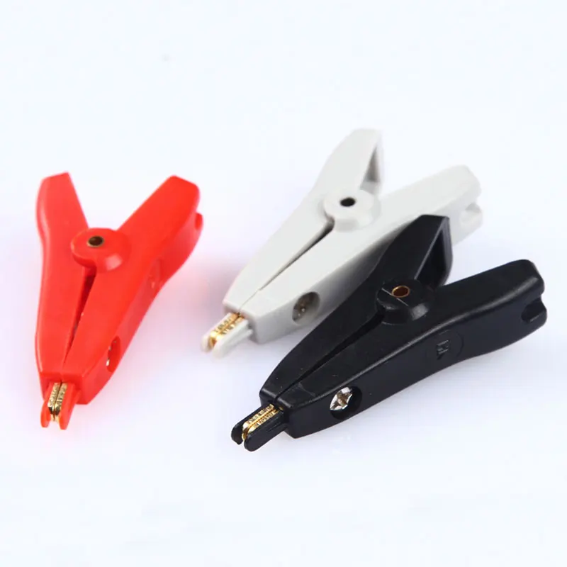 

alligator clip red black Positive and negative two level test clamp Low resistance flat mouth clamp 2pcs