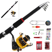 15pcs 2.7m Fishing Rod Reel Combos Full Kit Telescopic Spinning Pole Lure Line Hook Track Tool Set sougayilang telescopic fishing rod with spinning reels combos fishing reel pole lure line bag sets kit for travel fishing tackle