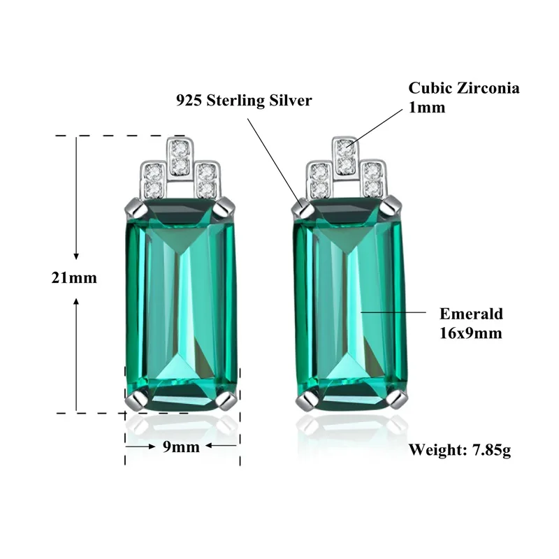 CiNily подлинные однотонные 925 пробы серебряные серьги, созданный рубиновый Изумрудный сапфир для женщин, хорошее ювелирное изделие, серьги-гвоздики, SE044-46