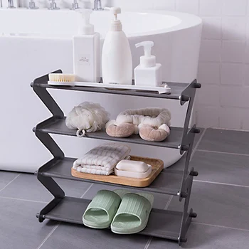 

Shoe Holder Multi-Layer Storage Shoes Organizer Easy to Install Z Type Storage Shelf Multi-function book shoe storage rack RT99