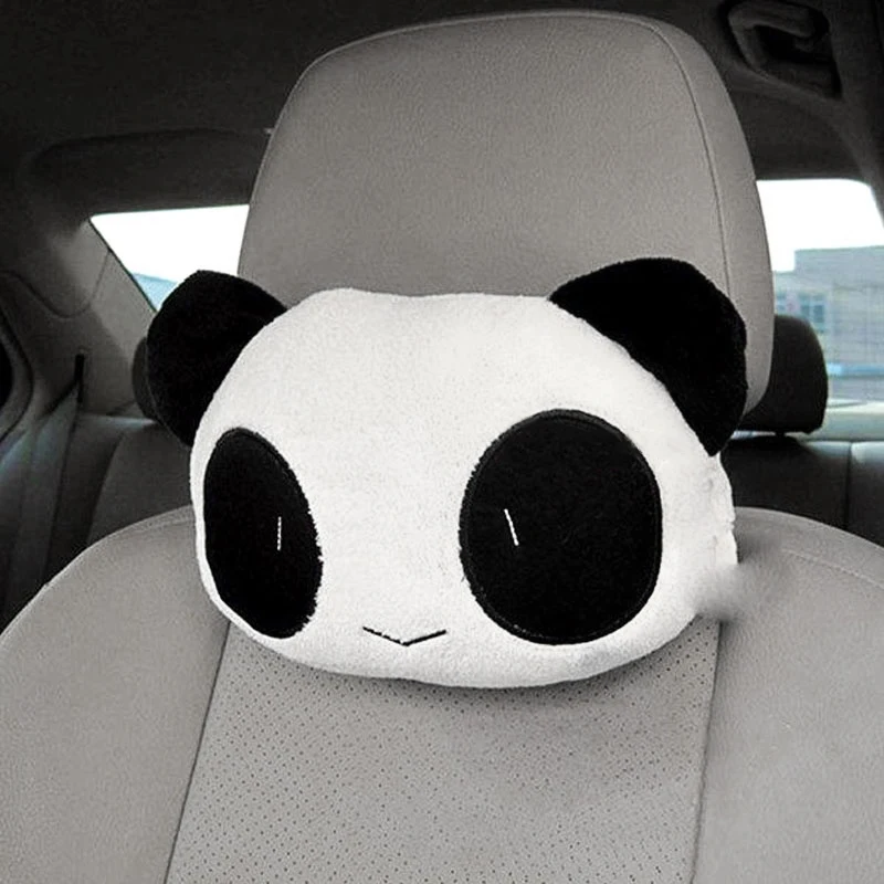 Urijk 1pc Cute Panda Pillow Auto Seat Covers Head Neck Rest Cushion
