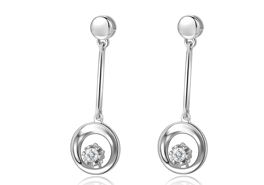 silver diamond earrings CAE01844SA (1)