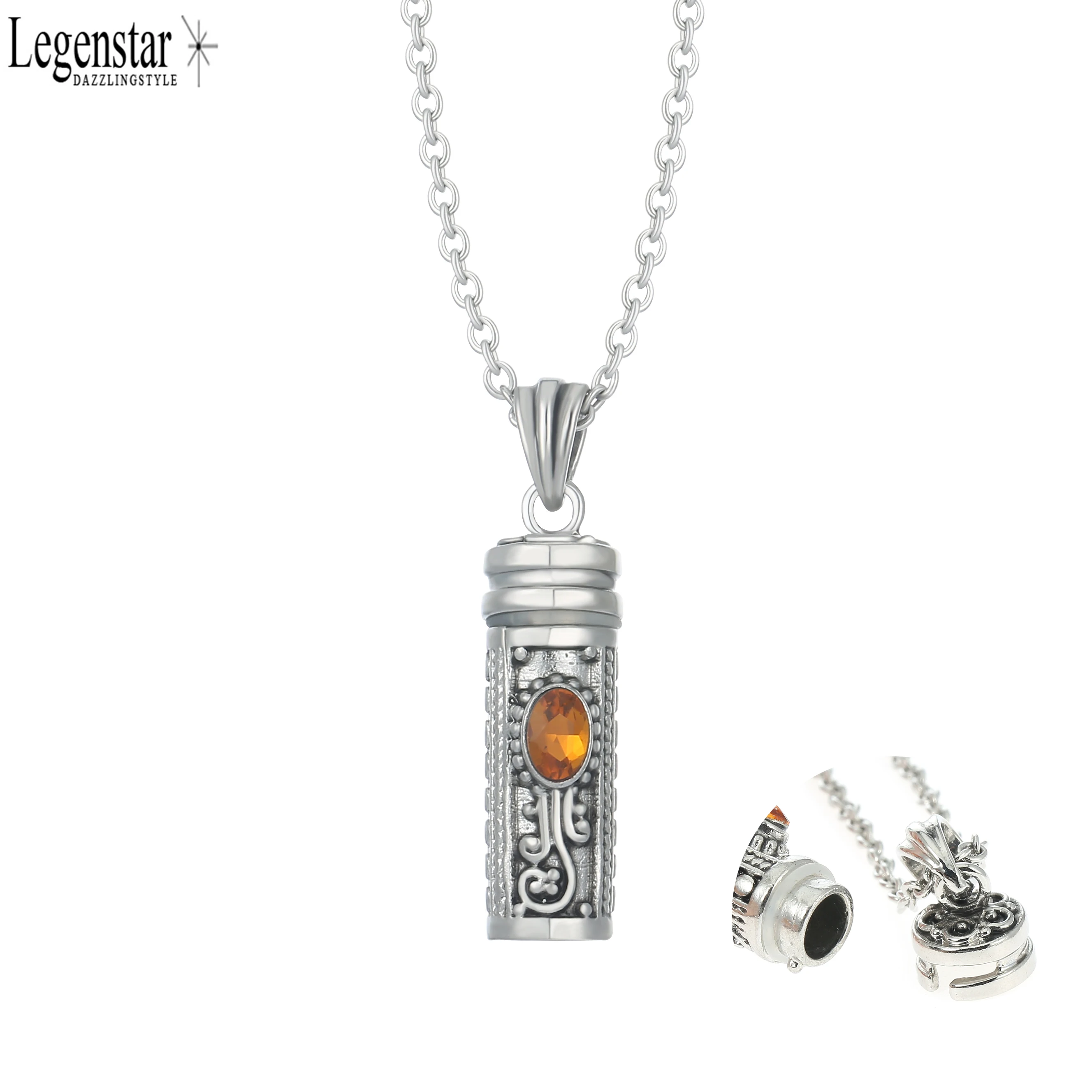 

Legenstar Perfume Bottle Pendant Necklace Memorial Ash Keepsake with Birthstones Diffuser Locket Lover Necklace for Women Gift