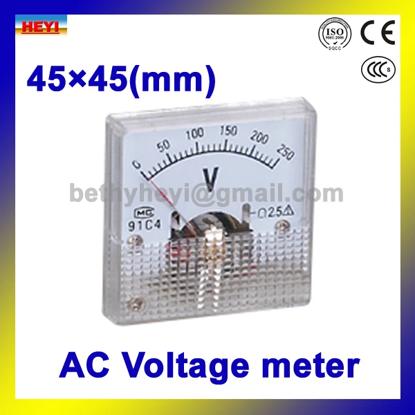 91C4 серия 45 мм вольтметр переменного тока каждый электромагнитный аналоговый измеритель в панель