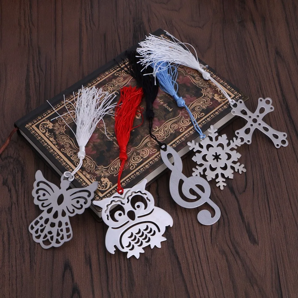 

1PC Delicate Good Quality Mini Stylish Bookmark Stationery Silver Color Metal Gift Bookmarks Style
