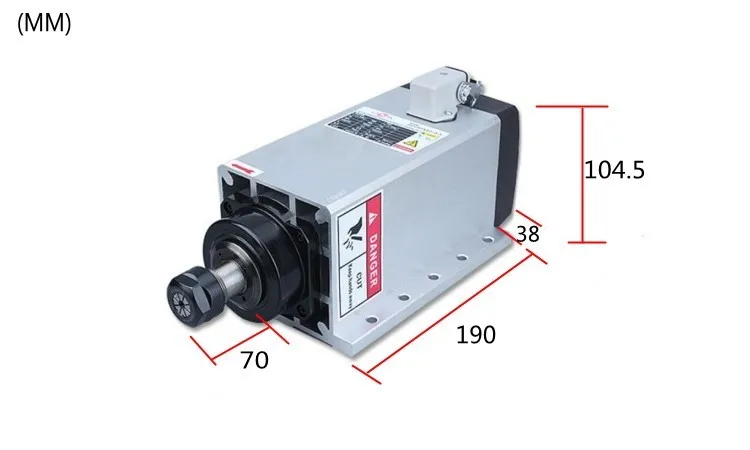 3.5KW 380V air cooled spindle size