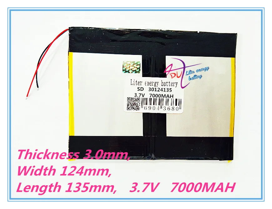 Полимерная литий-ионная батарея 30124135 3,7 V 7000MAH с вилкой для CH, планшетного ПК батареи, идеальное качество lar