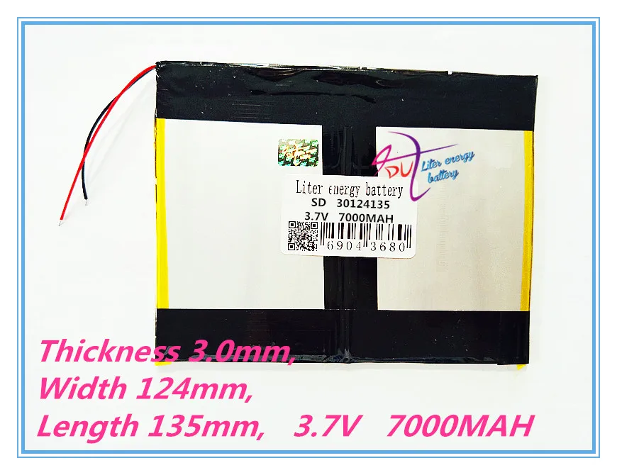 Продажа Полимерная литий ионная батарея 30124135 3,7 V 7000MAH с вилкой для CH, планшетного ПК батареи, идеальное качество lar